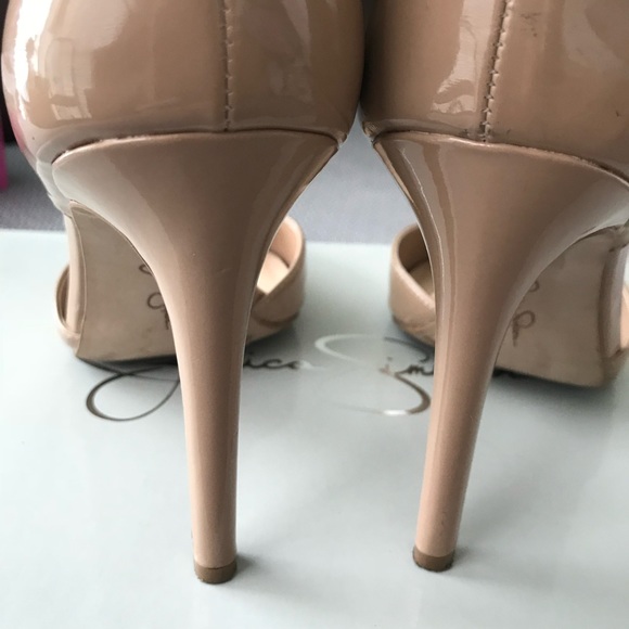 Jessica Simpson Nude Stilettos with Buckle Strap - Picture 6 of 8